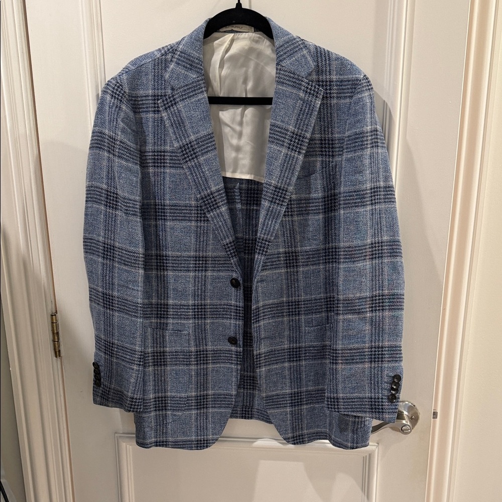 Suitsupply Light Blue Checkered Blazer